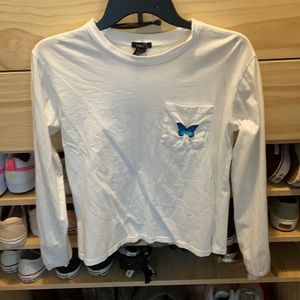Rue 21 pocket tee, butterfly patch